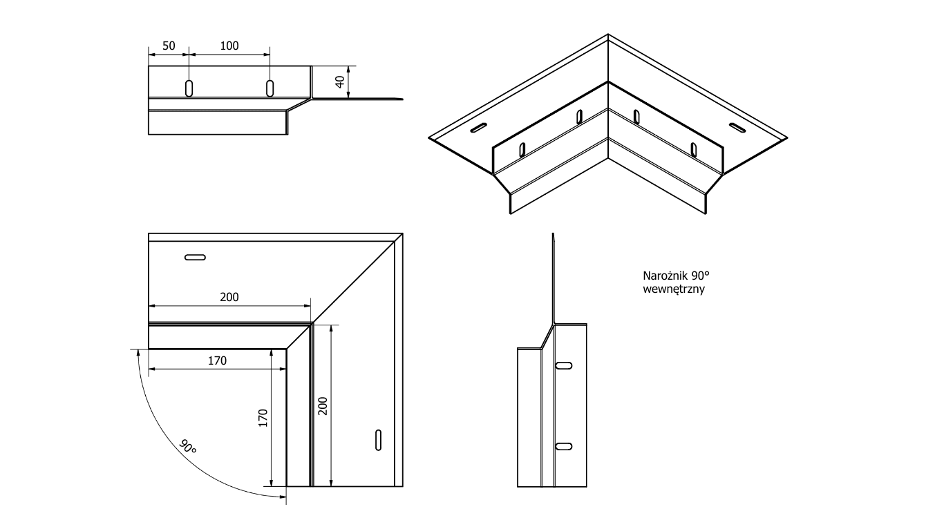 narożnik wewnętrzny rysunek