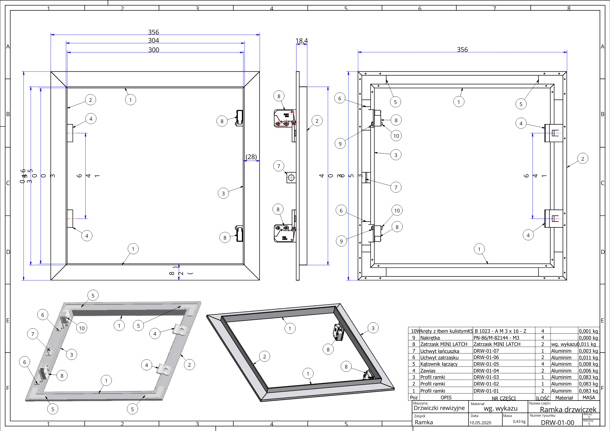 ramka klapy rewizyjnej
